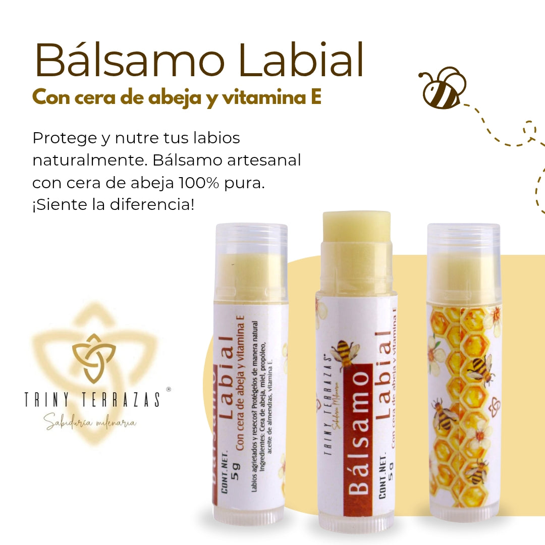 Bálsamo Labial: Con cera de abeja y Vitamina E / 5 gr