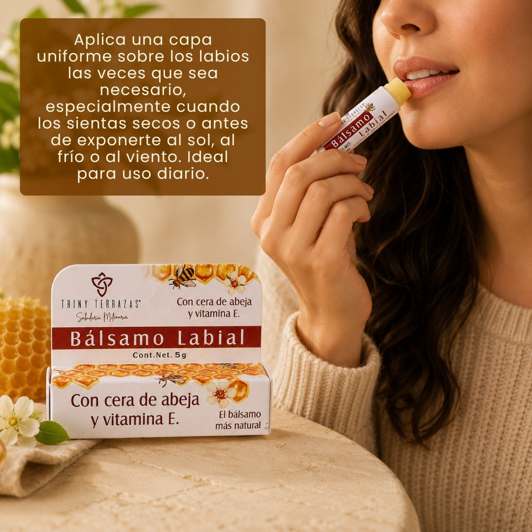 Bálsamo Labial: Con cera de abeja y Vitamina E / 5 gr