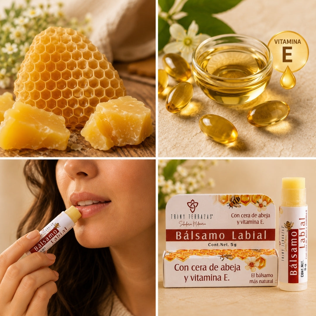 Bálsamo Labial: Con cera de abeja y Vitamina E / 5 gr