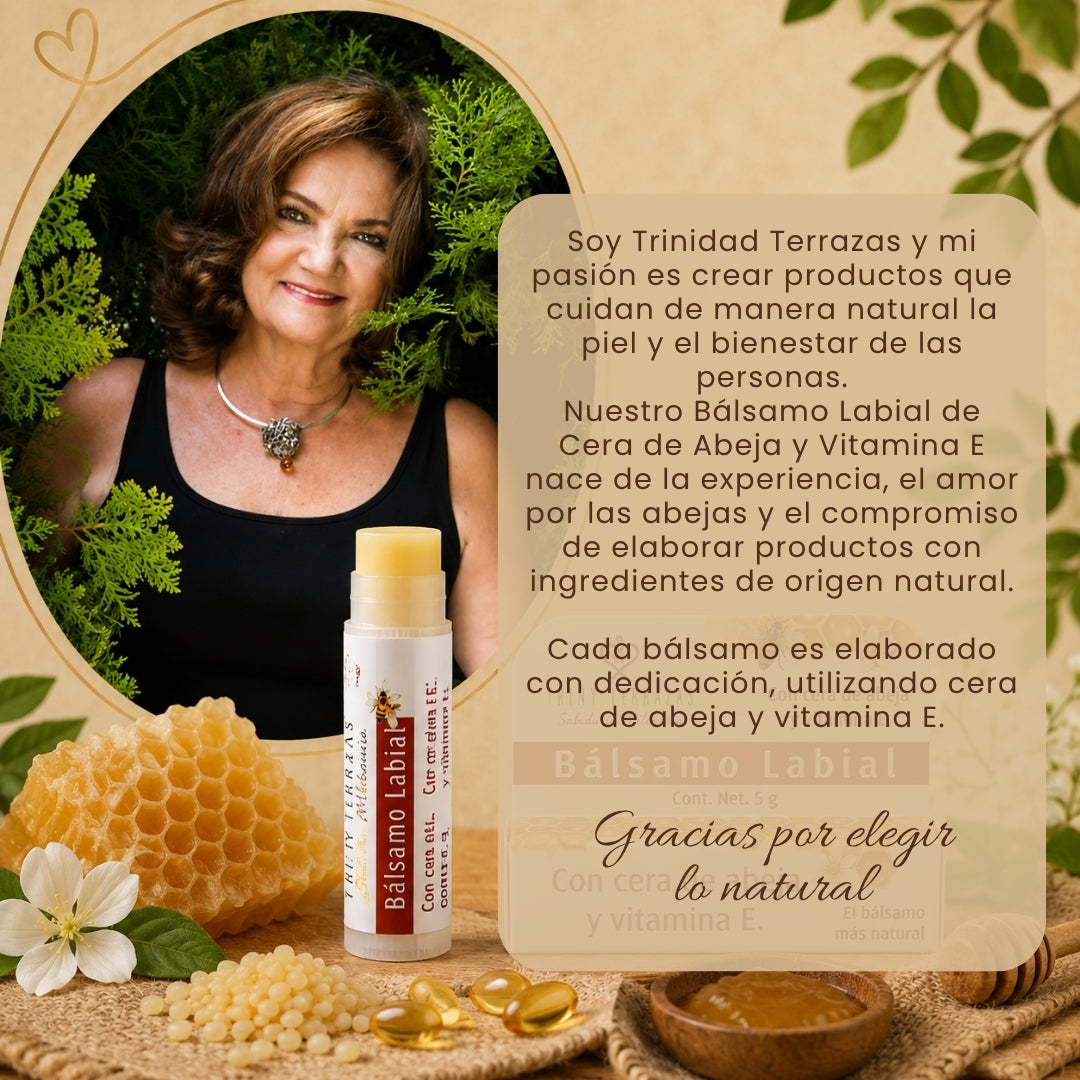 Bálsamo Labial: Con cera de abeja y Vitamina E / 5 gr