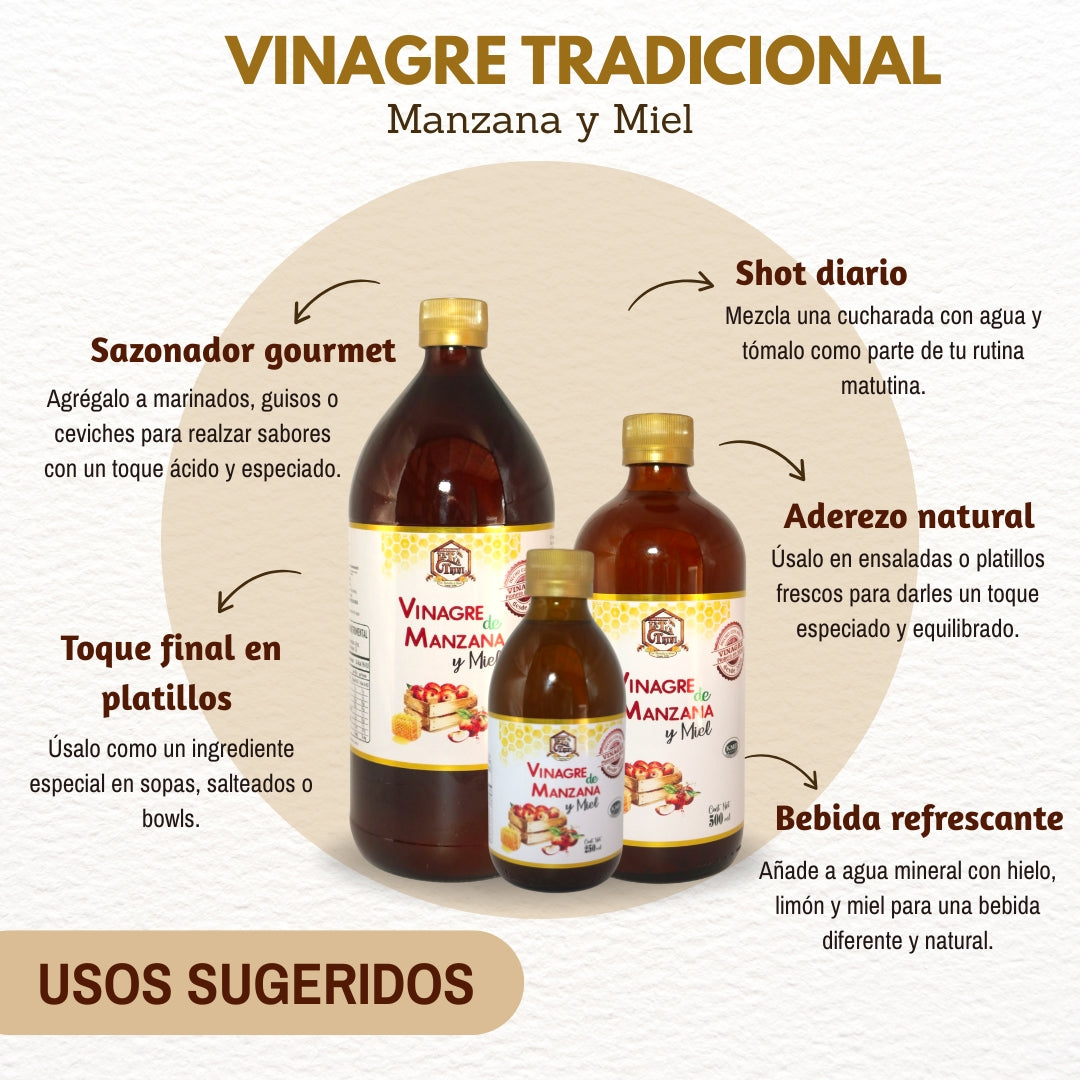 Vinagre de Manzana: Con miel / 1000 ML
