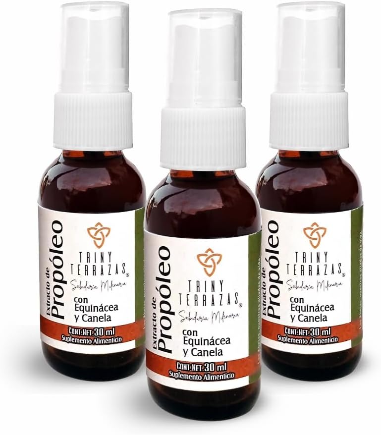 Extracto de Propóleo: con Equinácea, miel y canela 30 ML / PAQUETE DE 3 TOTAL 90 ML