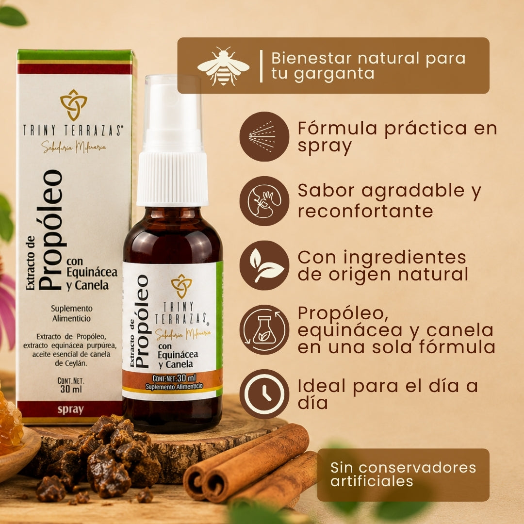 Extracto de Propóleo: con Equinácea, miel y canela / 30 ML