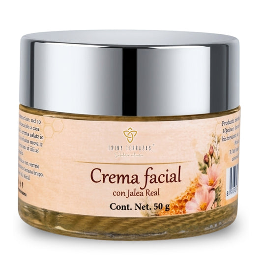 Crema Facial con: Jalea Real, Rosa Mosqueta y Cera Pura de Abeja /50 g