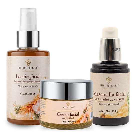 Kit Cuidado Natural: Crema Facial 50g + Mascarilla Facial 125g + Loción Facial 155ml