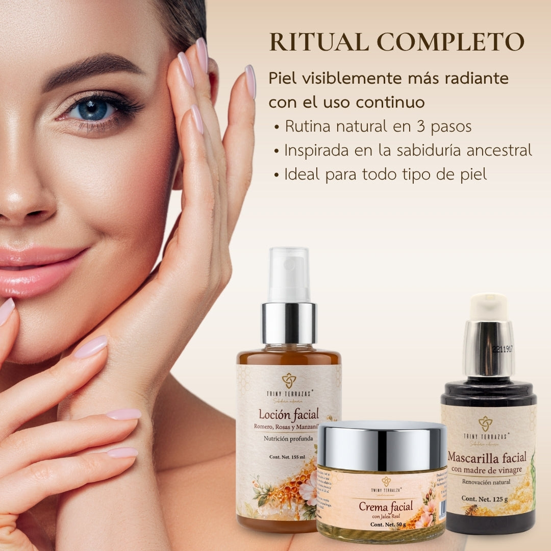 Kit Cuidado Natural: Crema Facial 50g + Mascarilla Facial 125g + Loción Facial 155ml