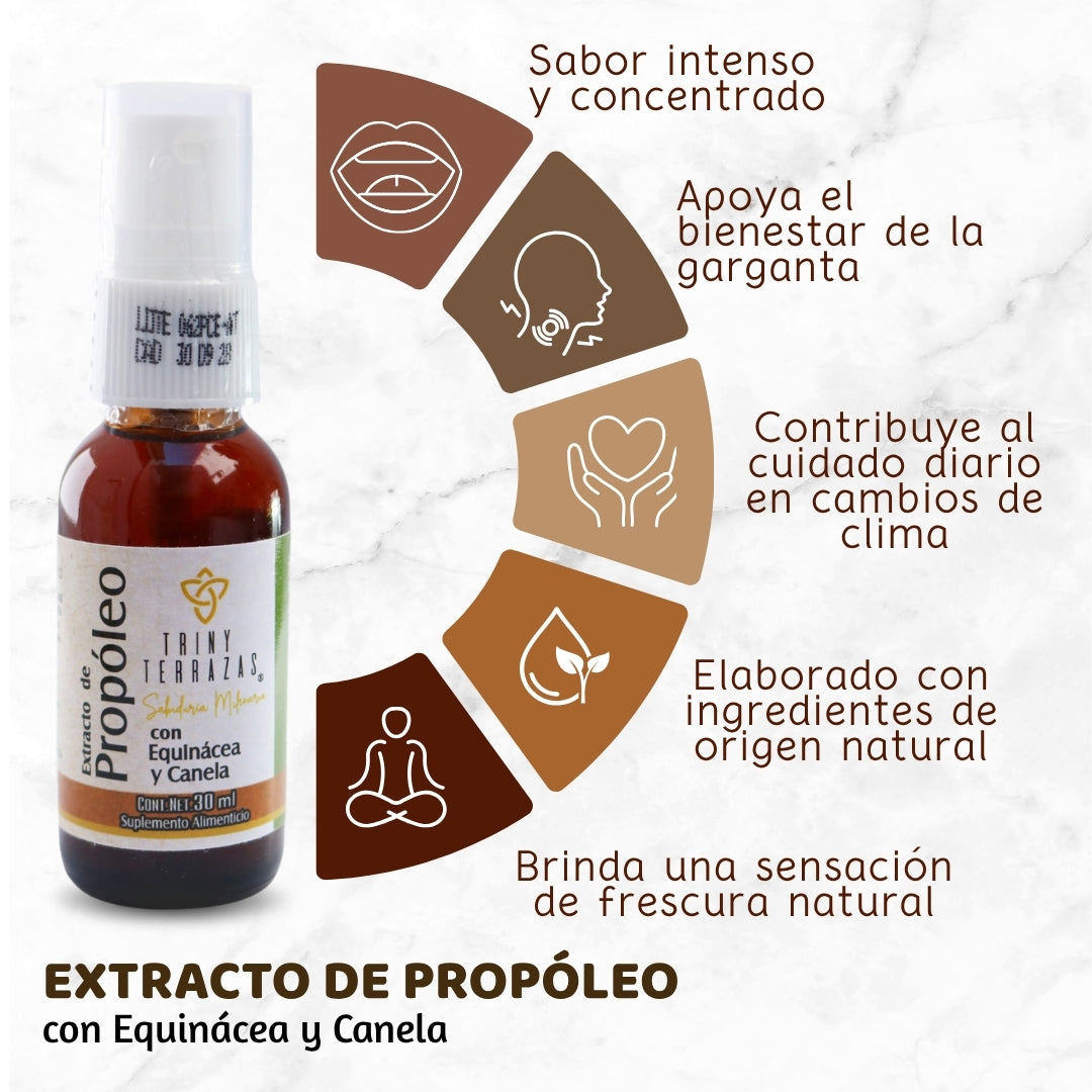 Extracto de Propóleo: con Equinácea, miel y canela / 30 ML