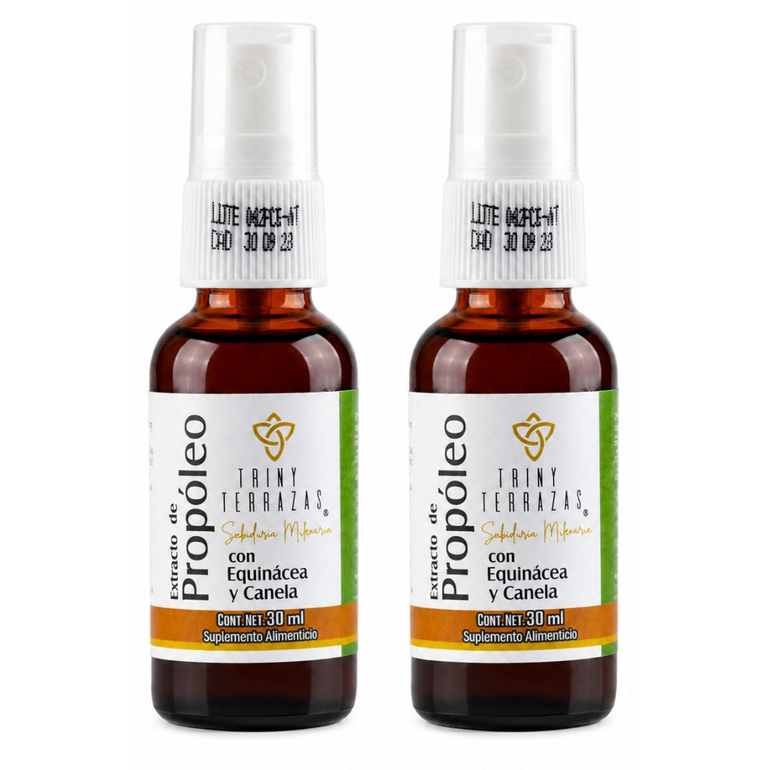 Extracto de Propóleo: con Equinácea, miel y canela 30 ML / PAQUETE DE 2 TOTAL 60 ML