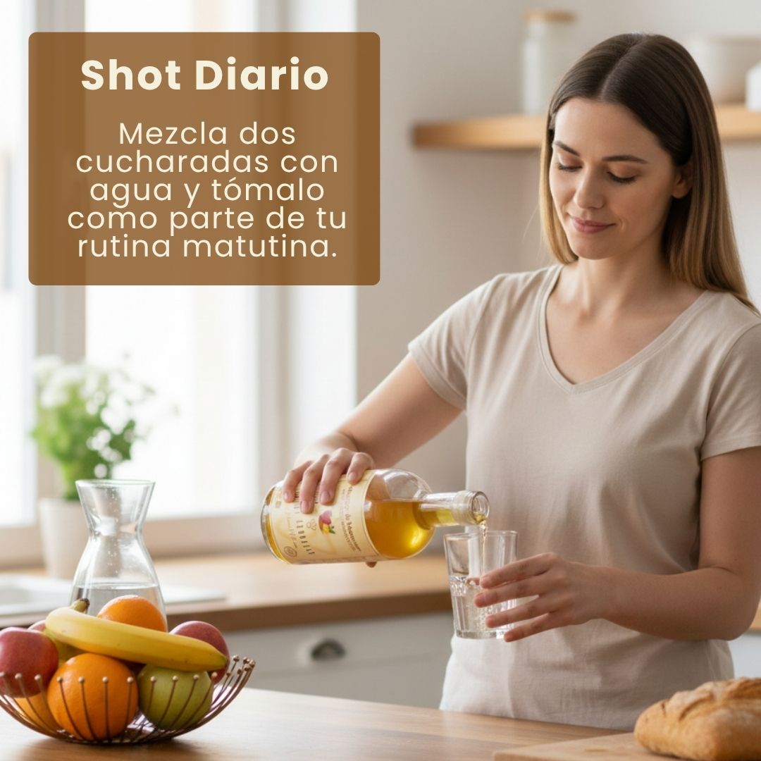 Vinagre Oro: Vinagre de Manzana con Jengibre, Cúrcuma y Miel / 800 ML
