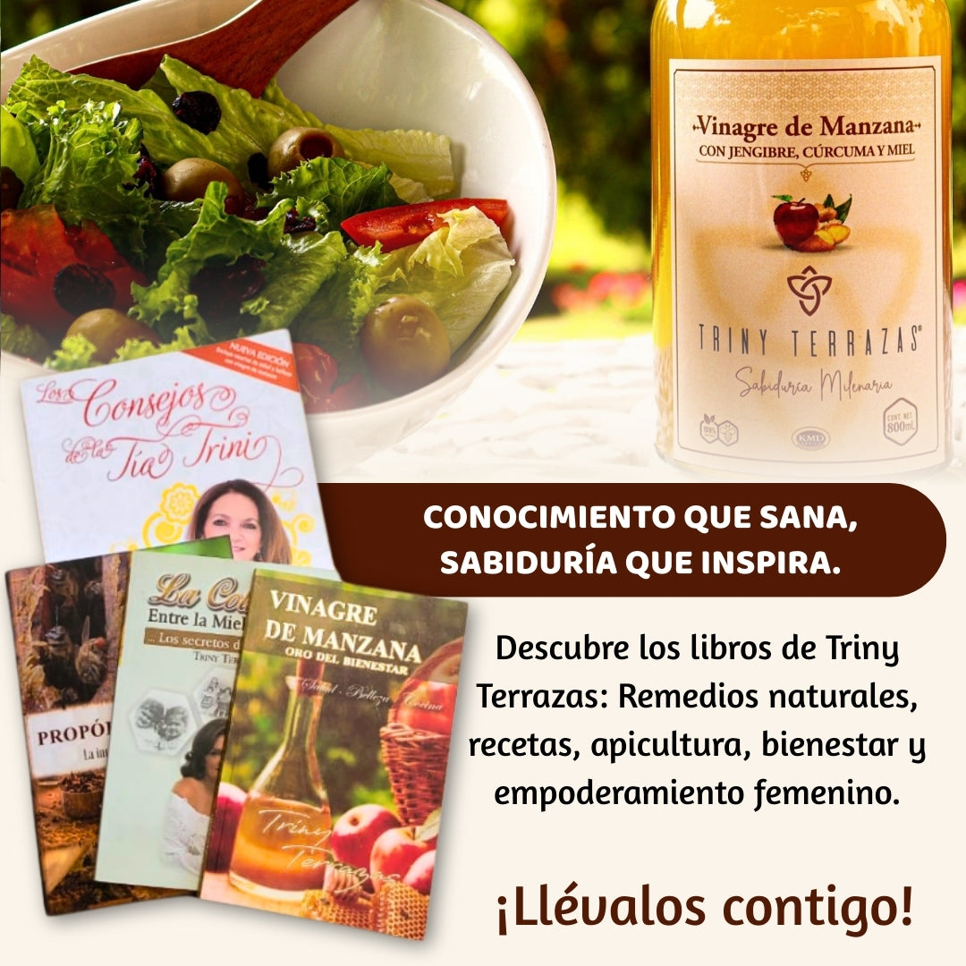 Vinagre Oro: Vinagre de Manzana con Jengibre, Cúrcuma y Miel /300 ML