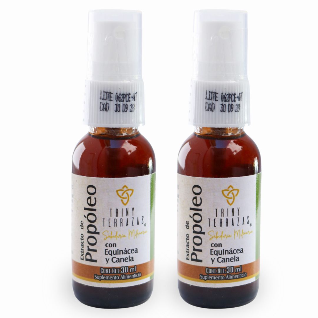Extracto de Propóleo: con Equinácea, miel y canela 30 ML / PAQUETE DE 2 TOTAL 60 ML