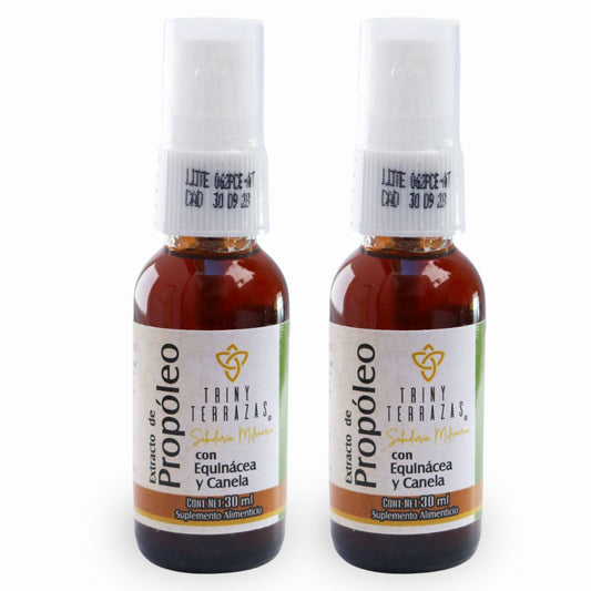 Extracto de Propóleo: con Equinácea, miel y canela 30 ML / PAQUETE DE 2 TOTAL 60 ML