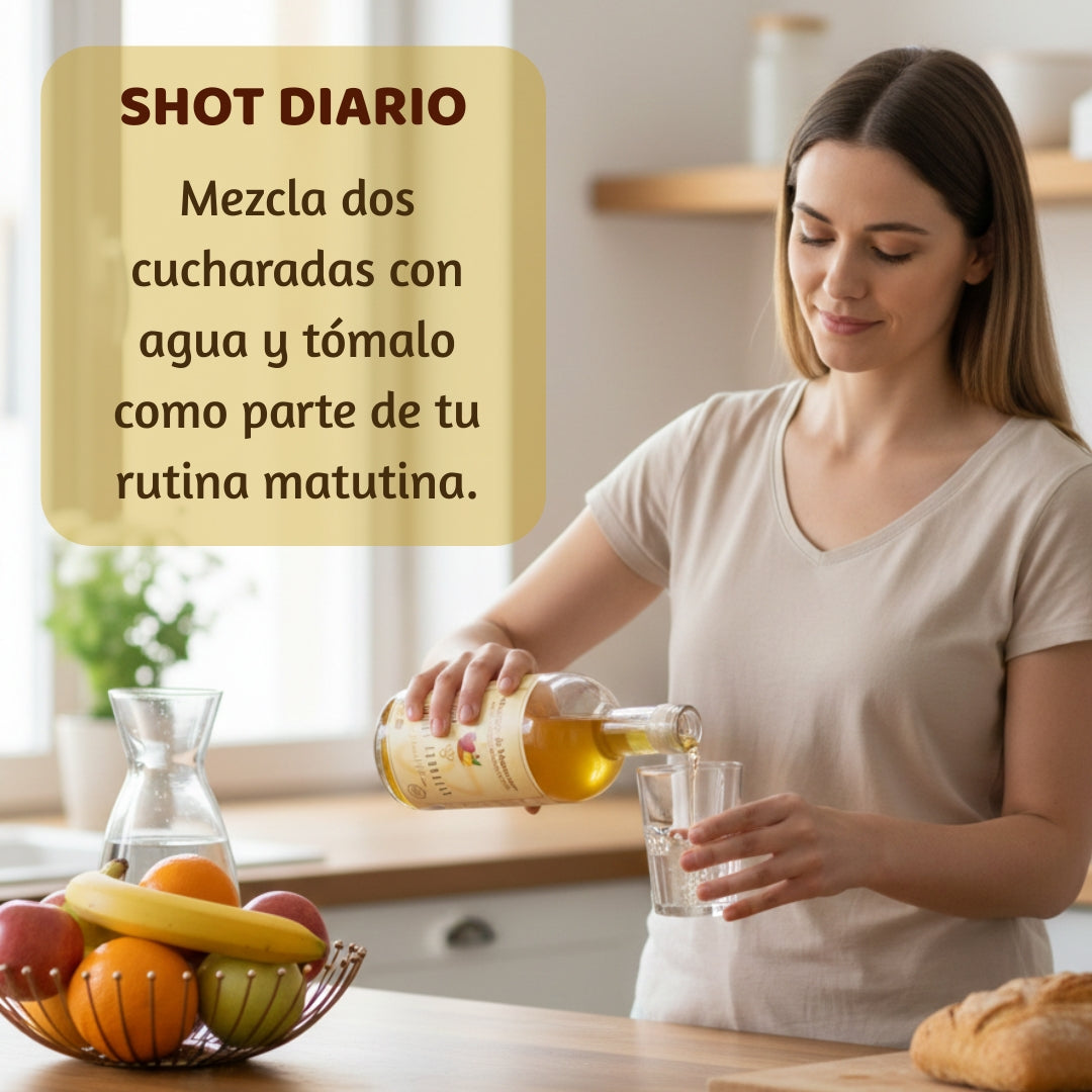 Vinagre Oro: Vinagre de Manzana con Jengibre, Cúrcuma y Miel / 800 ML